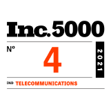Inc 5000 number 4 in telecommunications award 2021.