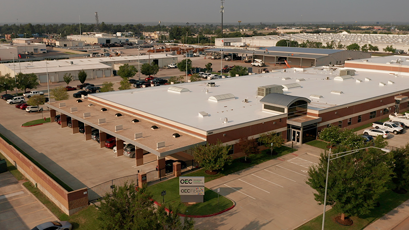 Arial shot of OEC headquarters.