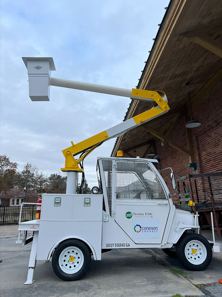 A small lift truck from Oconee EMC.