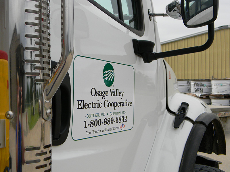 Osage Valley EC logo on the side of a truck.