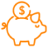 Orange piggybank icon