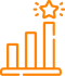 Orange bar graph with star at the top icon